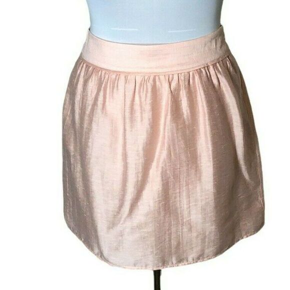 Ann Taylor Loft Women's Size 8 Linen Blend Lined A-line Skirt‎ Pink - Picture 1 of 4